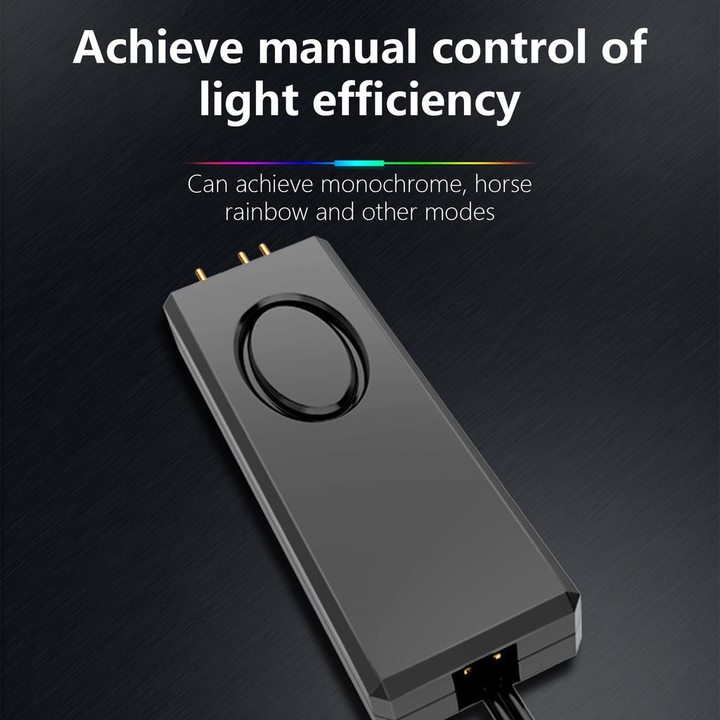 Portable 5V ARGB Lighting Controller for Computer Case, 3Pin ARGB Manual Controller Compatible for Fans and Strips