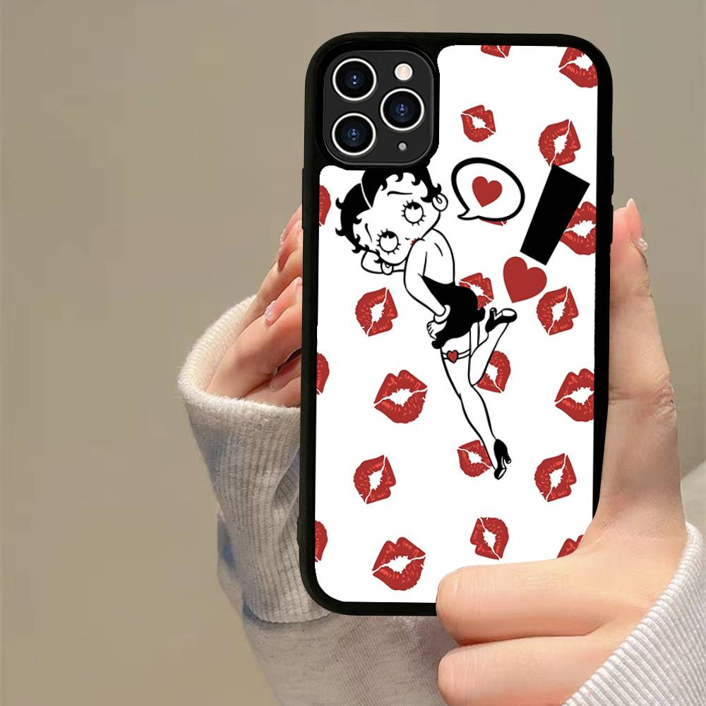 B-Betty-Cute-B-Boop Anime Phone Case For iPhone 17 16 15 14 13 Plus 12 11 Pro Max PC+TPU Cases Back Cover