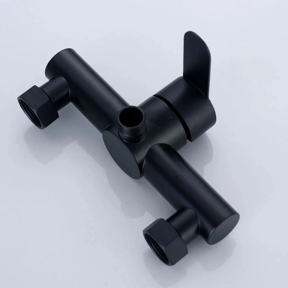 304 Stainless Steel Bathroom Shower Faucet Wall Mounted Triple Tub Faucet Hot and Cold Water Mixing Valve Faucet with G1/2 Inch