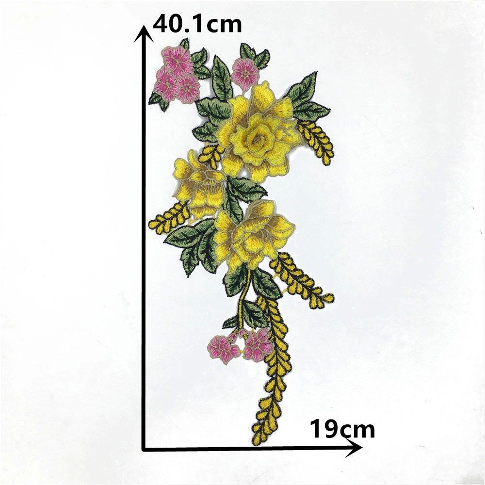 Yellow I Polyester Embroidery Three-Dimensional Flower Diy Collar Lace Decal Decoration Repair Clothes Clothing Accessories Accessories