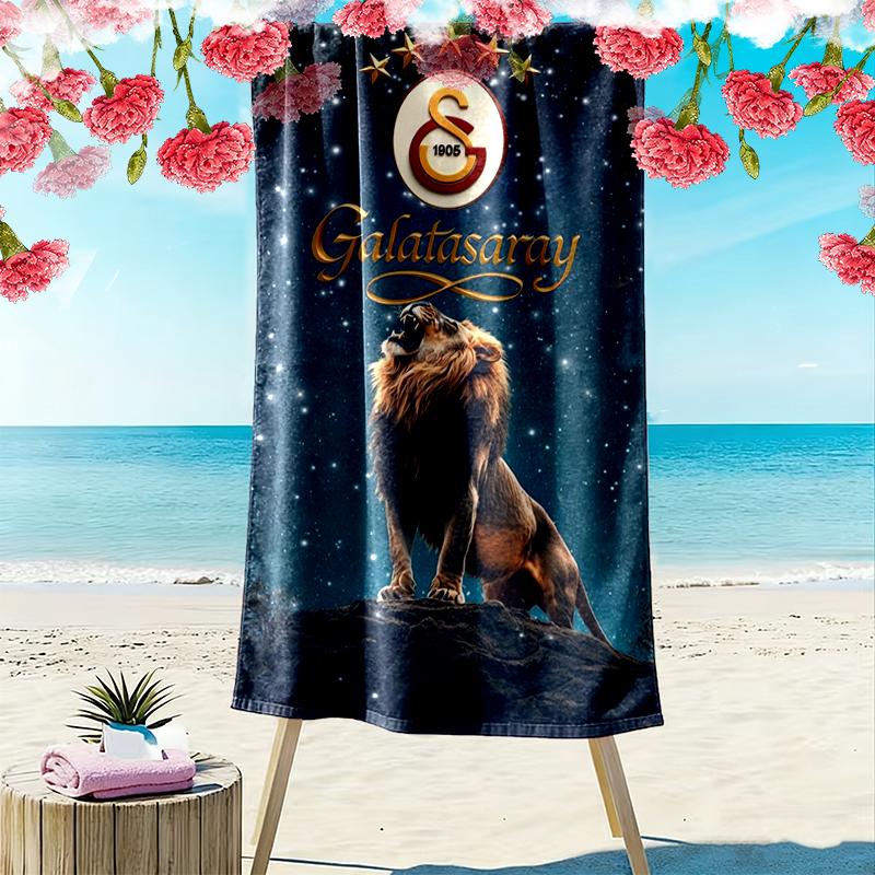 Galatasaray SK Beach Towel, Lightweight Beach Towel, Tropical Style, Ideal Holiday Gift For Family