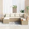 Garden Sofa Set with Cushions 6 Pcs Beige Poly Rattan