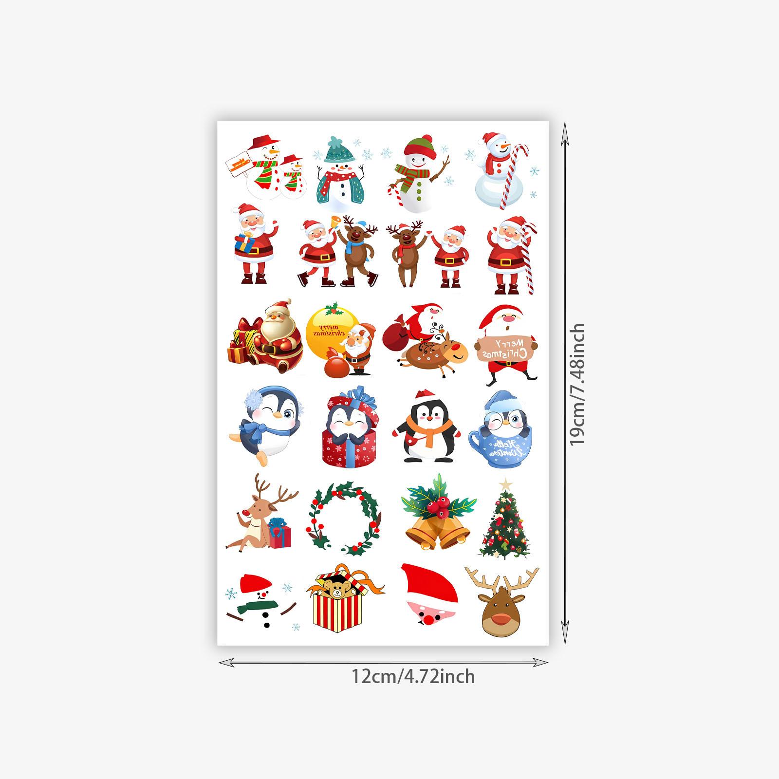 

Christmas Tattoo Sticker Waterproof Female Long-Lasting Santa Claus Small Pattern Tattoo Sticker 12*19