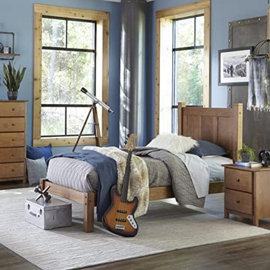 Shaker Solid Wood Panel Platform Bed, Size