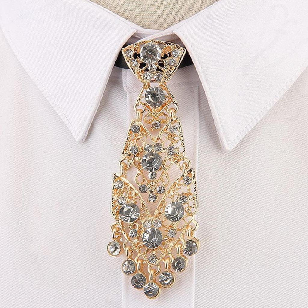 Unisex Decorative Suit Rhinestone Necktie Women Men Ties Formal Business Gentleman Wine Party Wedding Ceremony Ties Collar Accessories
