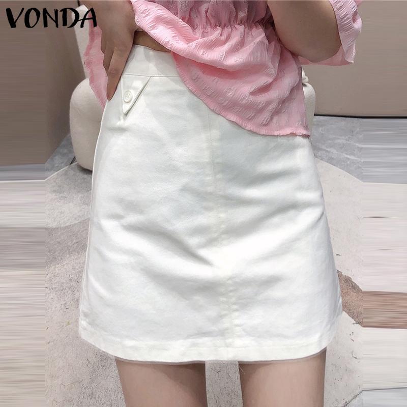 

VONDA Hot Spring женские однотонные короткие юбки трапециевидной формы