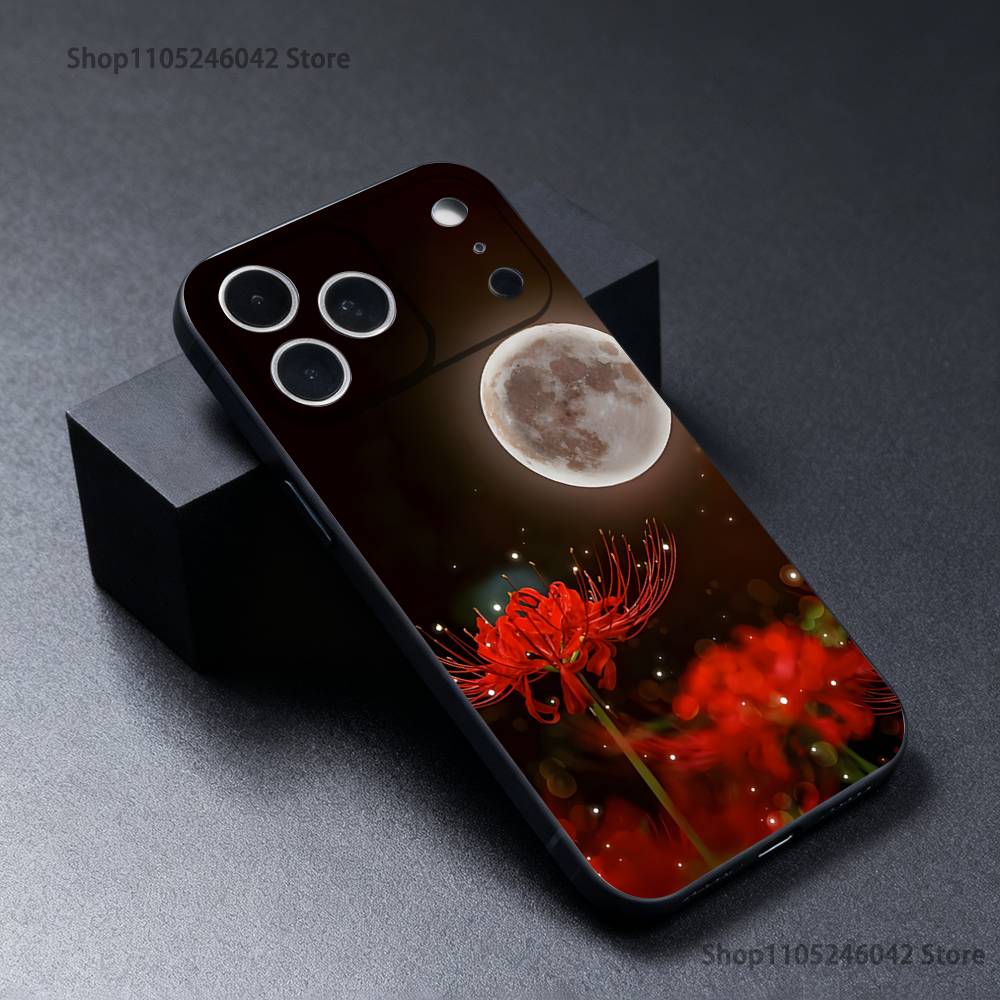 Ghoul Rote Spinnenlilie Tokio Verschleißfeste Handyhülle Für iPhone 17,16,15,14,13,12,11,Pro,XS,Max,XR,Plus,E,SE4 Schwarze Weiche Hülle