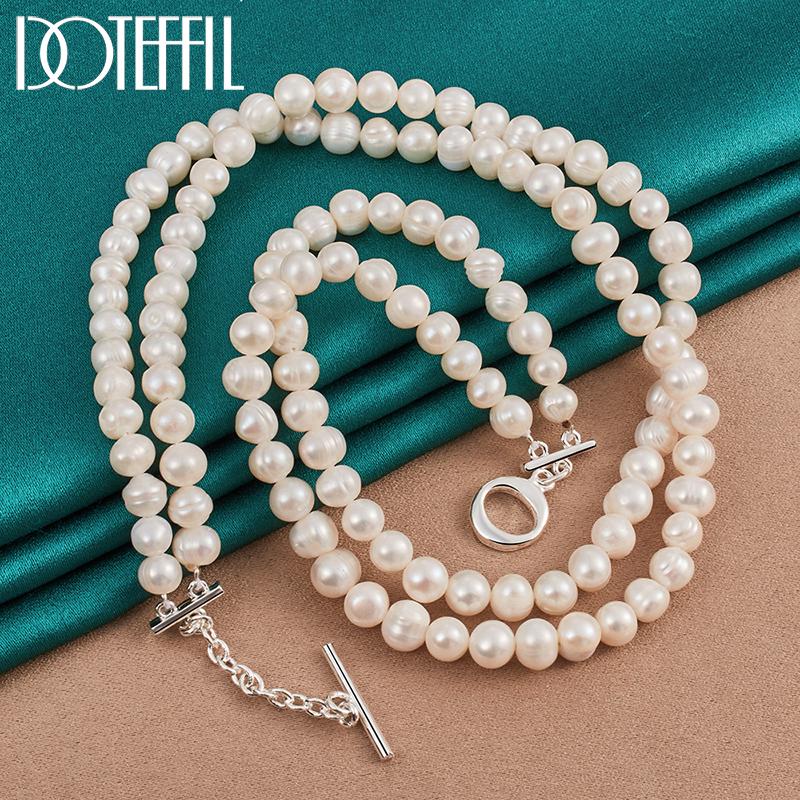 

Очаровательное жемчужное ожерелье, серебряные модные подарочные украшения