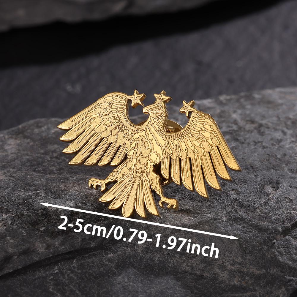 Custom Eagle Brooches For Men Personalization Any Logo Emblem Brooch Gold Color Stainless Steel Decorative Jewelry Birthday Gift