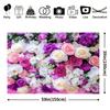 1Pcs Floral Pink Rose Flower Decoration Background Backdrop For Photo Studio Photo Booth Party