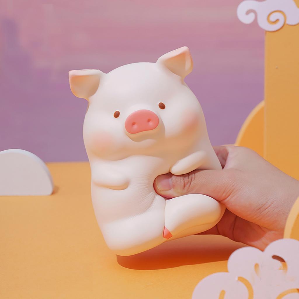 Squeeze Pig Toy PU Plastic Stress Relief Decompression Doll Desktop Decoration for Kids Adults