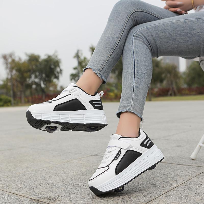 31-40 Children's Plus Size Fashionable Thick Soled Roller Skates Children's Wheeled Sports Shoes Outdoor Sports Shoes