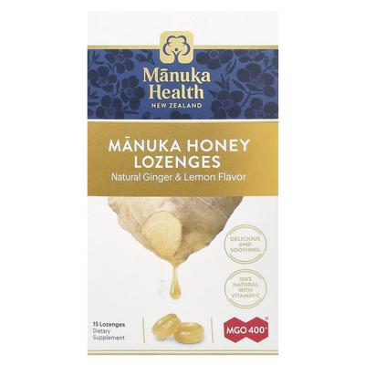 Manuka Honey Lozenges, Mgo 400+, Ginger & Lemon, 15 Count