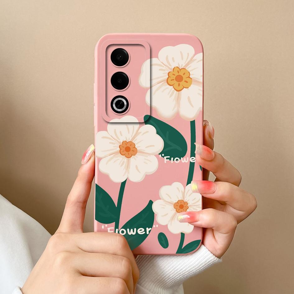 Case For OPPO Narzo 70 Pro Realme P1 Pro A3 Pro Funny Avocado Pattern Covers Screen Protector Liquid Silicone Painted Anti Drop Shell Housing For OPPO