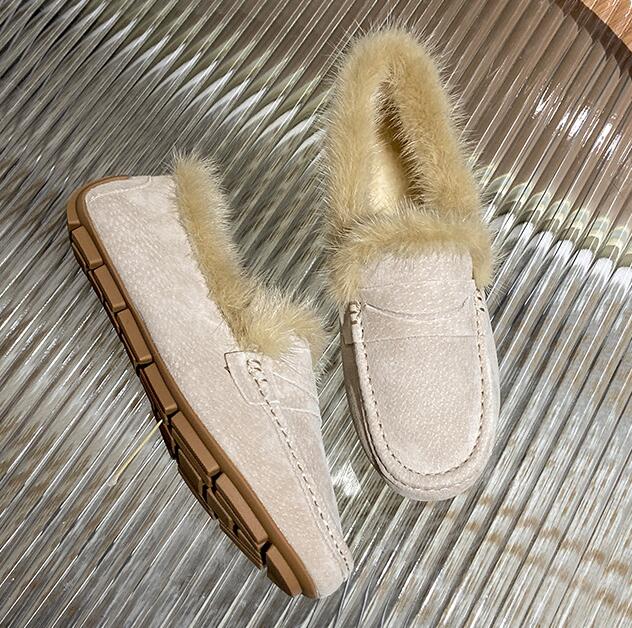 

Модные зимние меховые мокасины женские из норки на плоской подошве, туфли из коровьей замши, женские слипоны для ходьбы, лоферы, плюшевые хлопковые мокасины Mujer 5 хаки