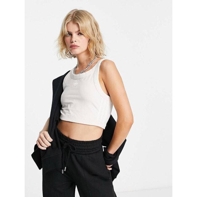 

Укороченный жилет в рубчик овсяного цвета adidas Originals