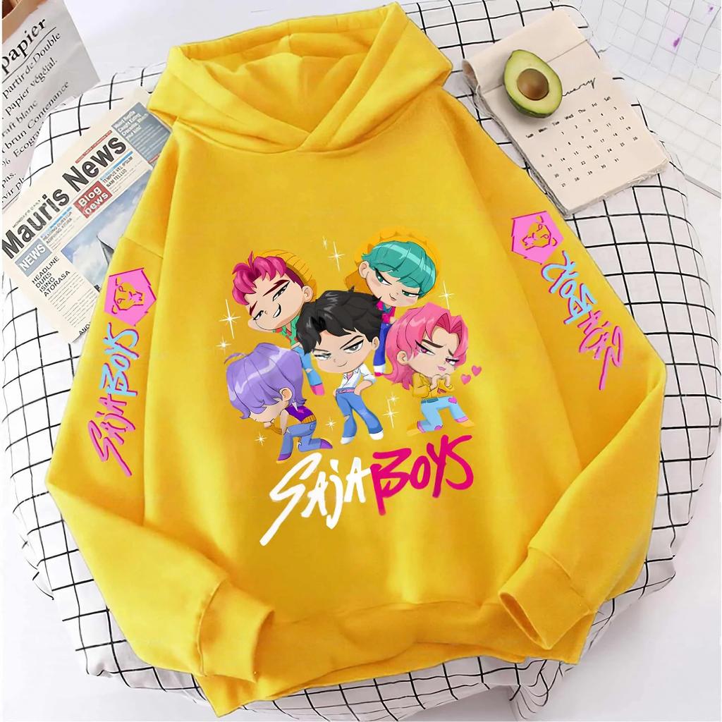 Autumn Winter KPop Demon Hunters Print Children's Hoodie Fashion Casual Sweatshirt Kids Sportswear Girls Clothes Hooded Pullover