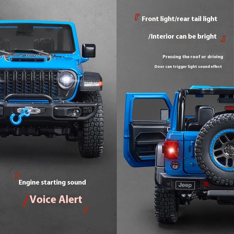 1:18 Jeep Wrangler Rubicon Off Road SUV Alloy Diecast Model Car Home Decoration & Computer Desktop Ornaments Holiday Present Toy