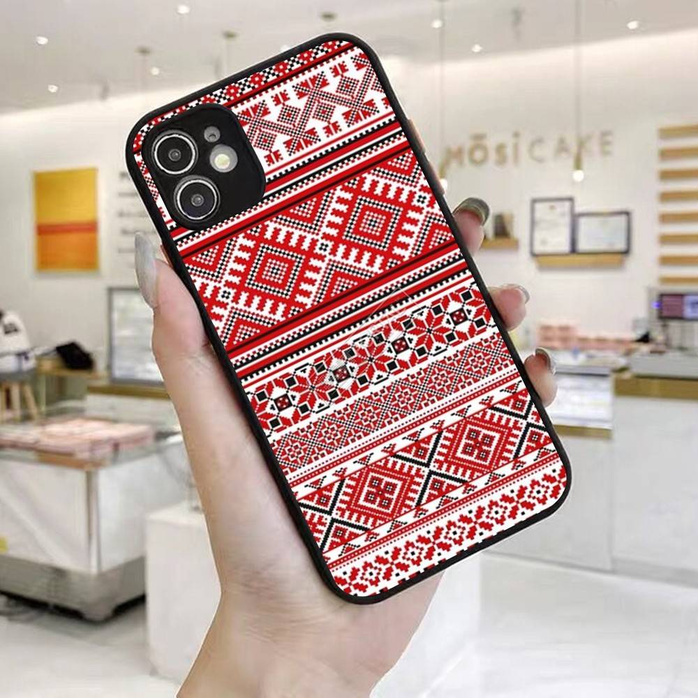 U-Ukraine Ornament Pattern Phone Case For IPhone 16 15 14 X XR XS 7 8 Plus 11 12 13 Pro MAX 13mini Matte Shockproof Case