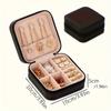 1PC Portable Imitation Leather Jewelry Storage Box with Zipper Closure - Desktop Storage Jewelry Box for Home or Out