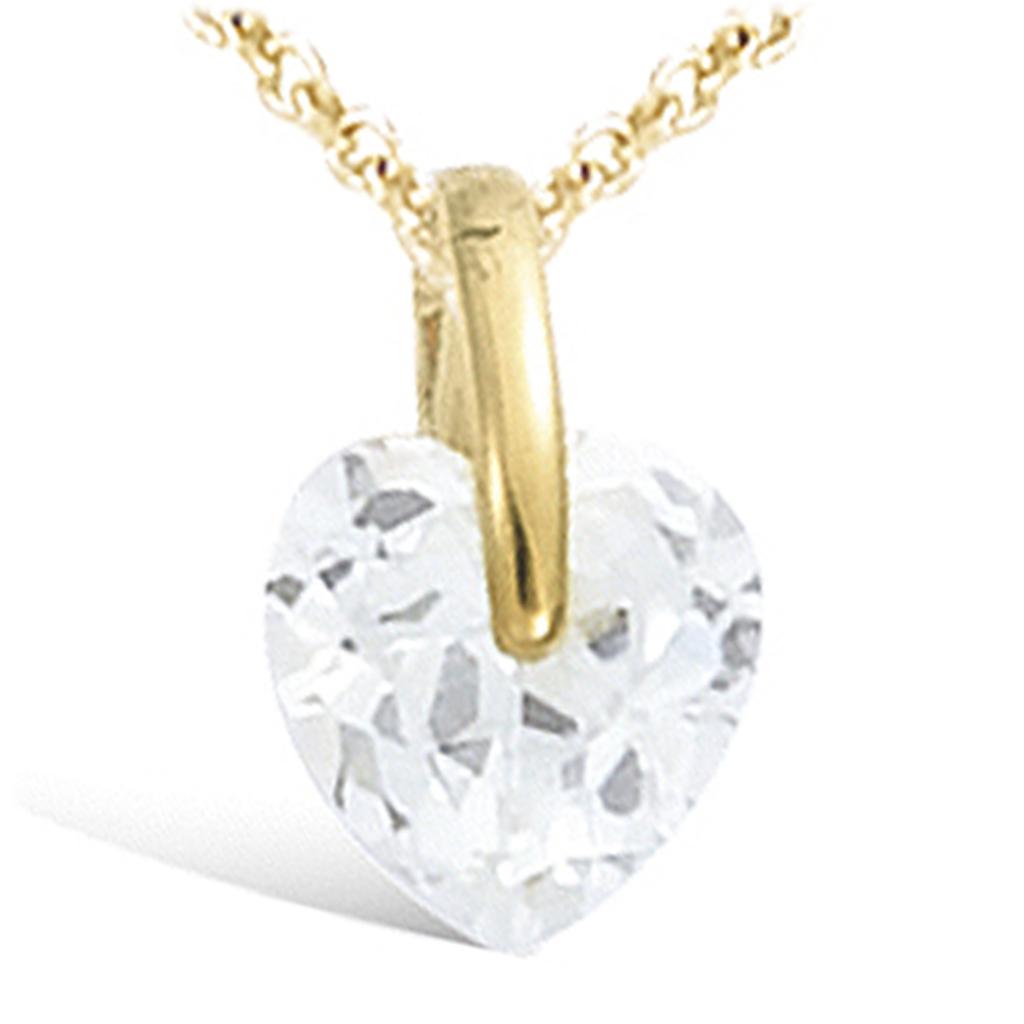 Les Trésors De Lily [R3766] - Gold Plated Pendant 'Love' White Gold - 8x8 Mm