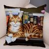 Pet cartoon animal pillowcase sofa home car  cute watercolor cat cushion cover decoration