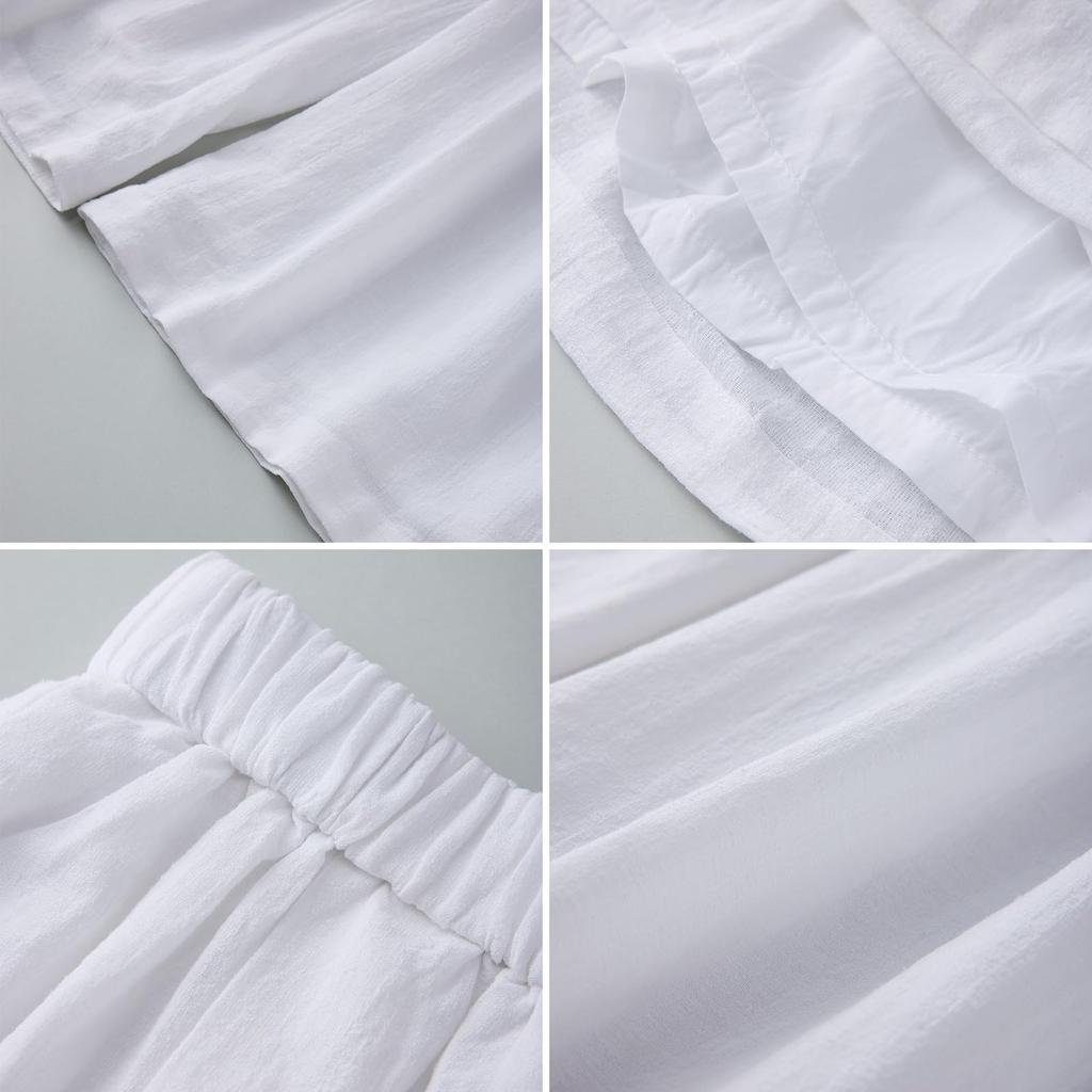 Huaxure Hemp Gaucho Long Summer Slightly Machine Cool Pants Women's Wide-Leg Pants, Lightweight, Pants, Pants, Wear, Sheer, Stretch, Washable, Soft,