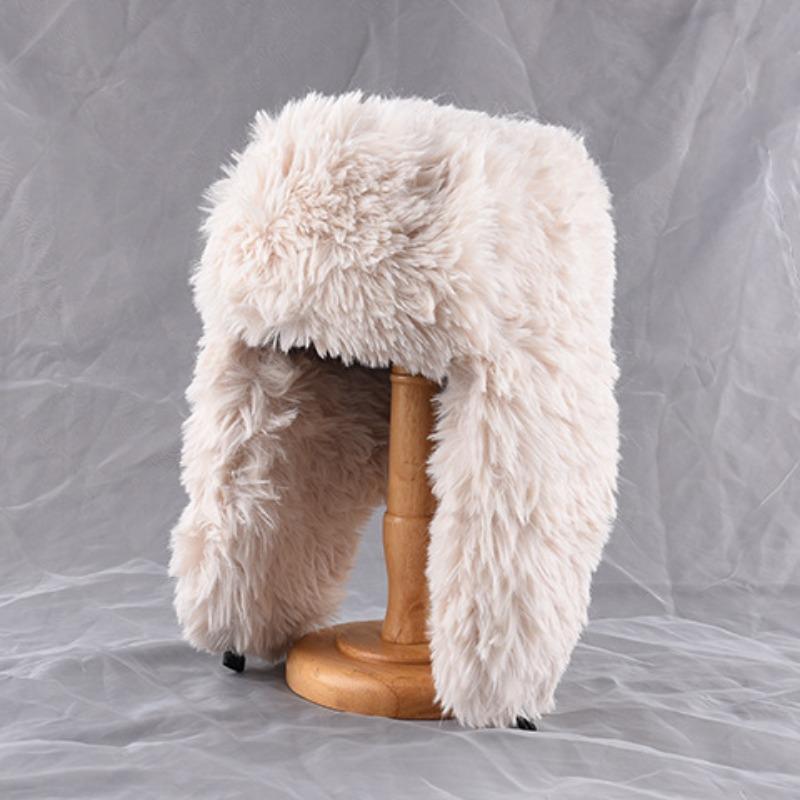 

Милая плюшевая шапка с кроличьими ушками, утепленная, для осени и зимы, для рыбалки, женская защита ушей, шапка Lei Feng One Size