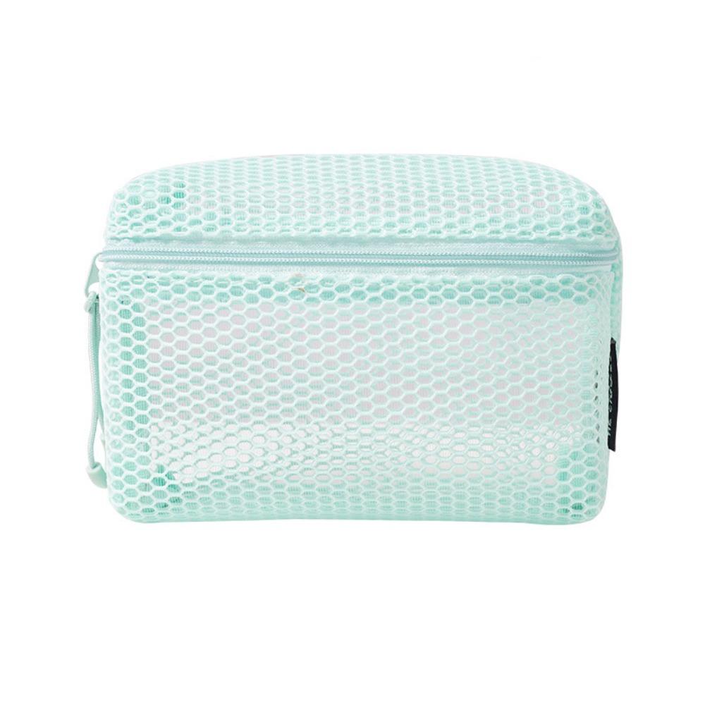 Casual Storage Pouch Hand-held With Zipper Cosmetic Bag Multipurpose Mesh Mesh Pouch Travel зелёный