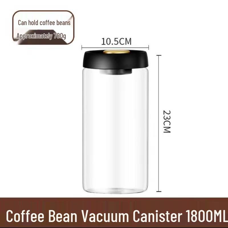Vacuum-Sealed Moisture-Proof Glass Coffee Storage Jar