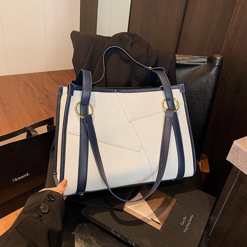 New textured big bag fashionable personalized shoulder messenger bag large capacity handbag tote bag women's bag