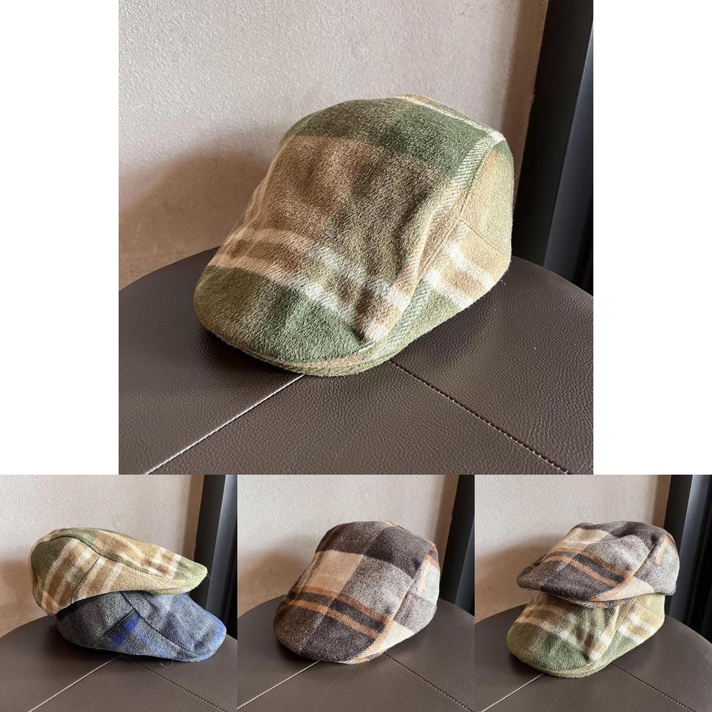 Autumn Winter Plush Blend Newsboy Hat With Short Brim And Warmth For Casual Wear Men Women