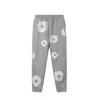 Completo Felpa con Cappuccio e Jogger Unisex Oversize con Stampa Floreale Fodera Calda in Pile Streetwear Invernale