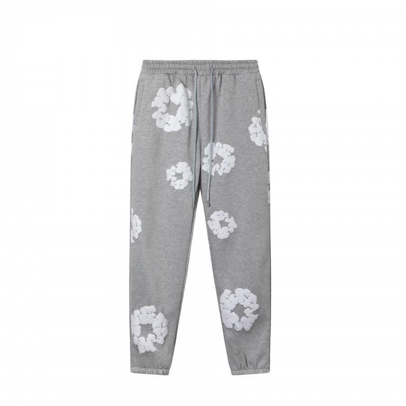Completo Felpa con Cappuccio e Jogger Unisex Oversize con Stampa Floreale Fodera Calda in Pile Streetwear Invernale
