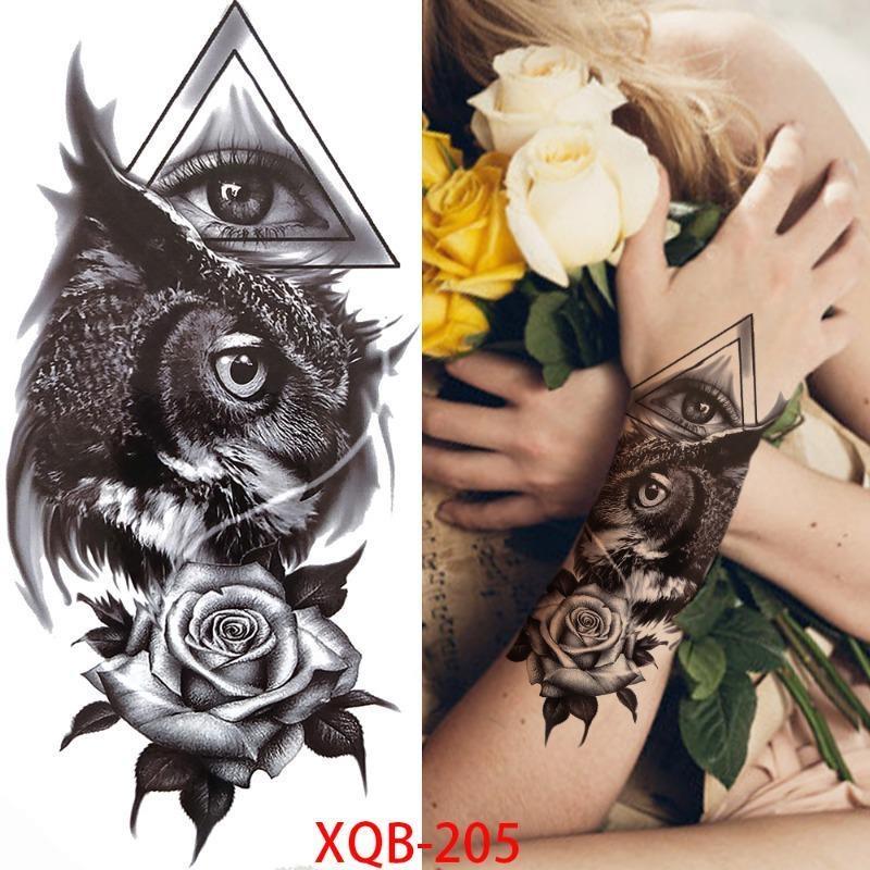 1 PC 210*114MM Waterproof Temporary Tattoo Sticker Spider Flash Tattoos Sanskrit Tiger Flower Body Art Arm Fake Tatoo For Women Men
