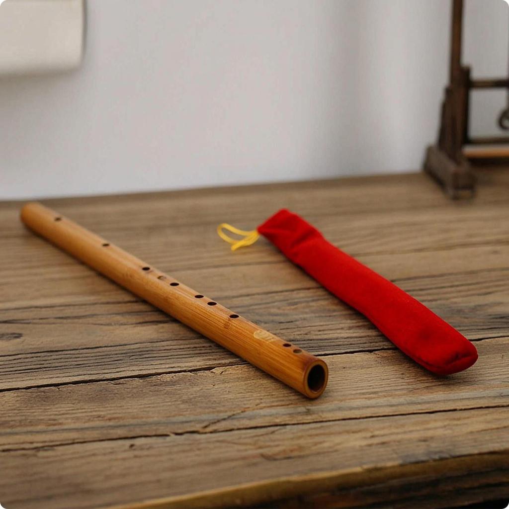 Bamboo Flute AirDried Dizi Straight Traditional Chinese for Students, Beginners, Rehearsal