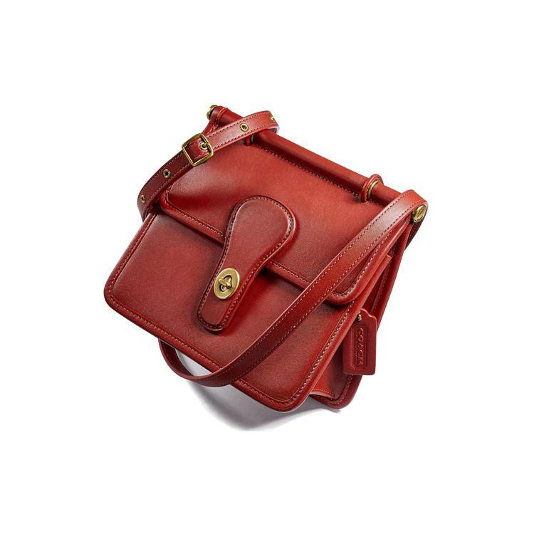Coach Willis 18 Leather Top Handle Shoulder Crossbody Bag Small Women Bags Brass Red-Sand 5789-B4SAR