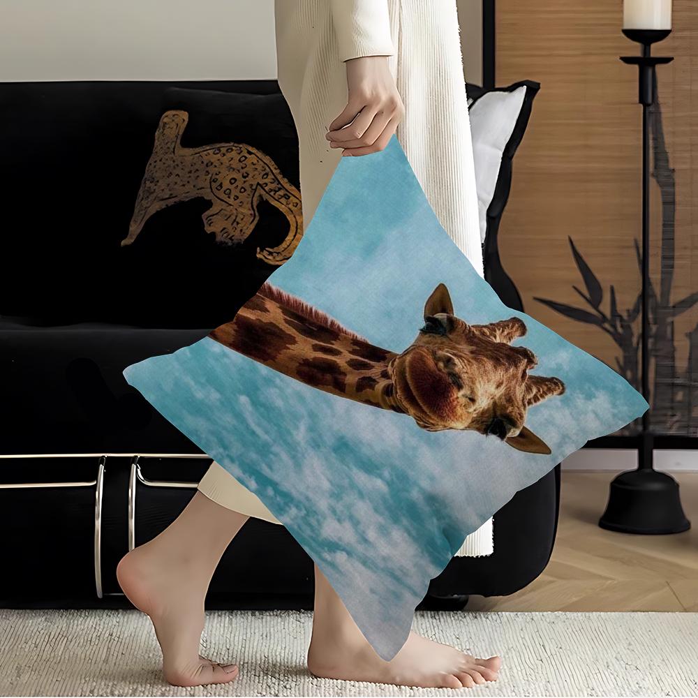 Giraffe Personalized Picture Text Home Decorative Pillows Household Gifts 45x45cm