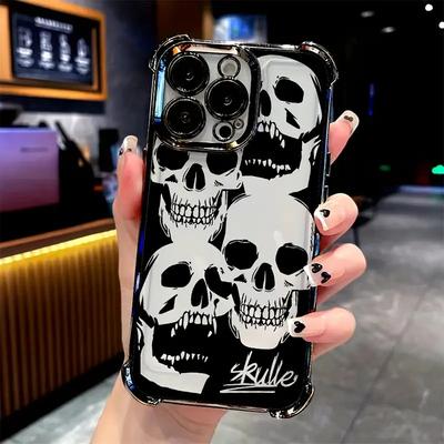 Amerikanische dunkle Vollbild-Totenkopf-Graffiti UV-lackiertes Muster Apple 15promax Handyhülle sturzsichere Hülle