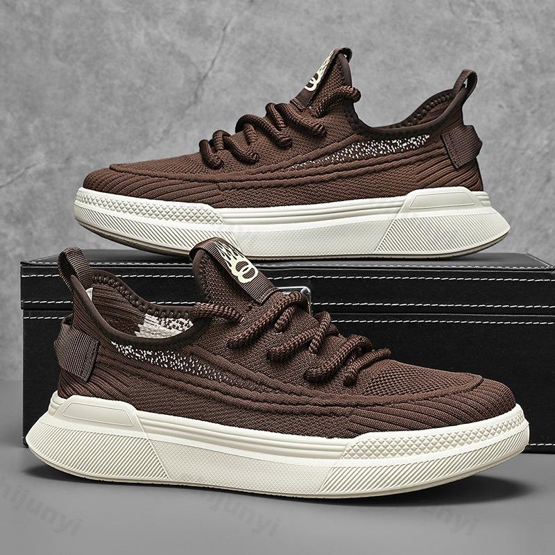 Fashion Fly Weave Design Mesh Breathable Sports Casual Flat Shoes 2025 Summer Men New Comfortable Lightweight Fashion Soft sole Sneakers