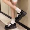 Fashion Patent Leather Thick Heeled Mary Jane Shoes Women Chunky Platform High Heels Women's Sweet Buckle Strap Round Toe Single Shoes