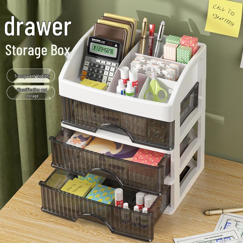 Multi-Layer Desktop Storage Organizer for Hair Accessories, Cosmetics, Jewelry, and Stationery Drawer Box.