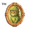 Home Decor Magnet 1/6Pcs Halloween Retro Frame Refrigerator Magnet, Wood Carved Fridge Magnetic Cabinet Whiteboard for Office Kitchen Metal