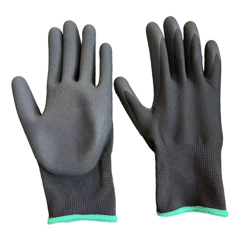 Comfortable Latex Foam Coated Safety Work Gloves High Dexterity Non-Slip Breathable Oil Proof Hand Protection For Automotive (Black,Customized Size)