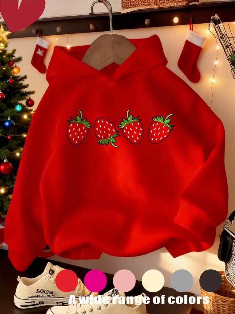 Hooded Sweatshirt for Girls Featuring a Cartoon Design, Perfect for Casual Sportswear During The Fall And Winter Seasons