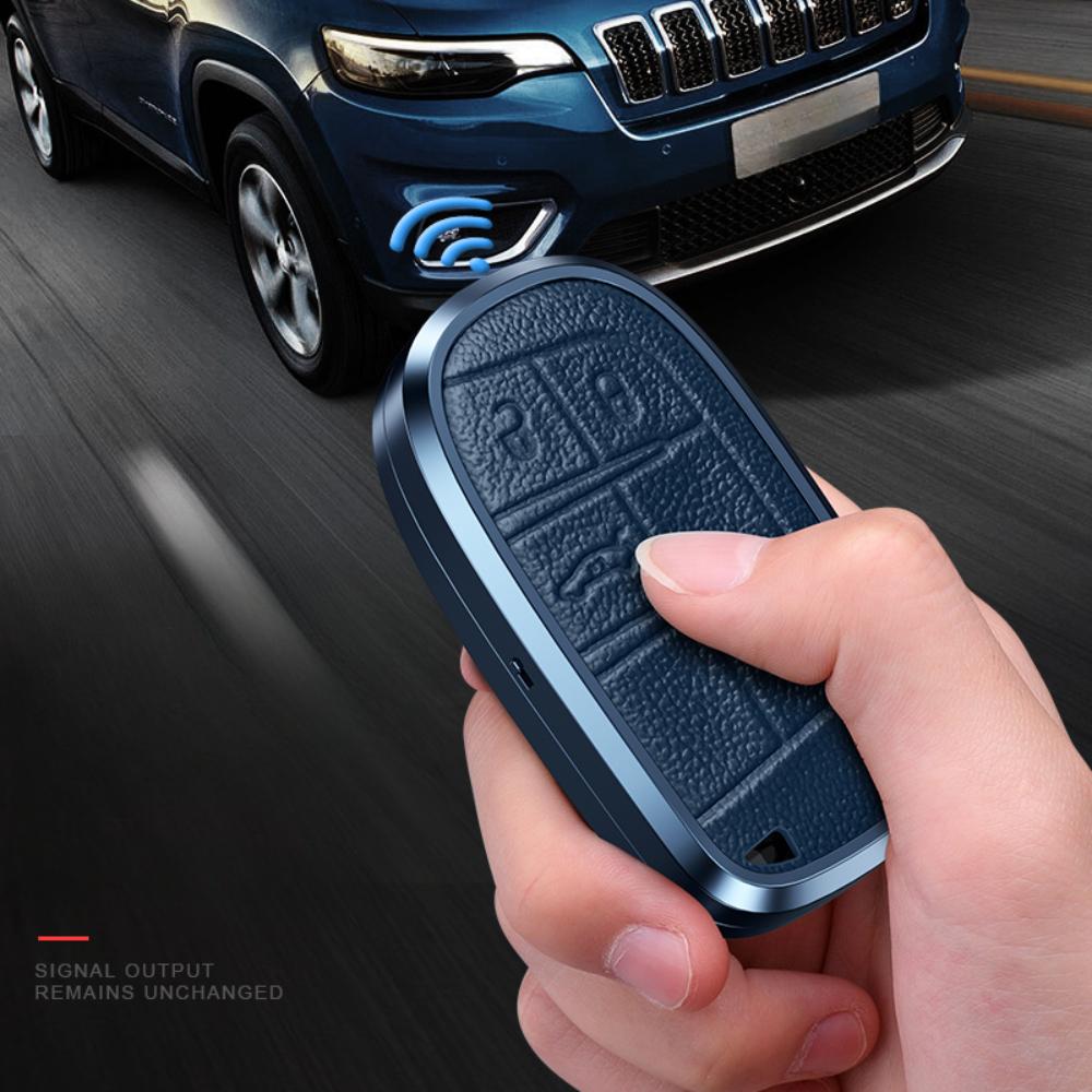 Ronsi Car Key Case Cover Shell Fob For Jeep Grand Cherokee Wk2 Kl Wrangler Jk Commander Compass Dodger Chrysler 300 Car Key Bag