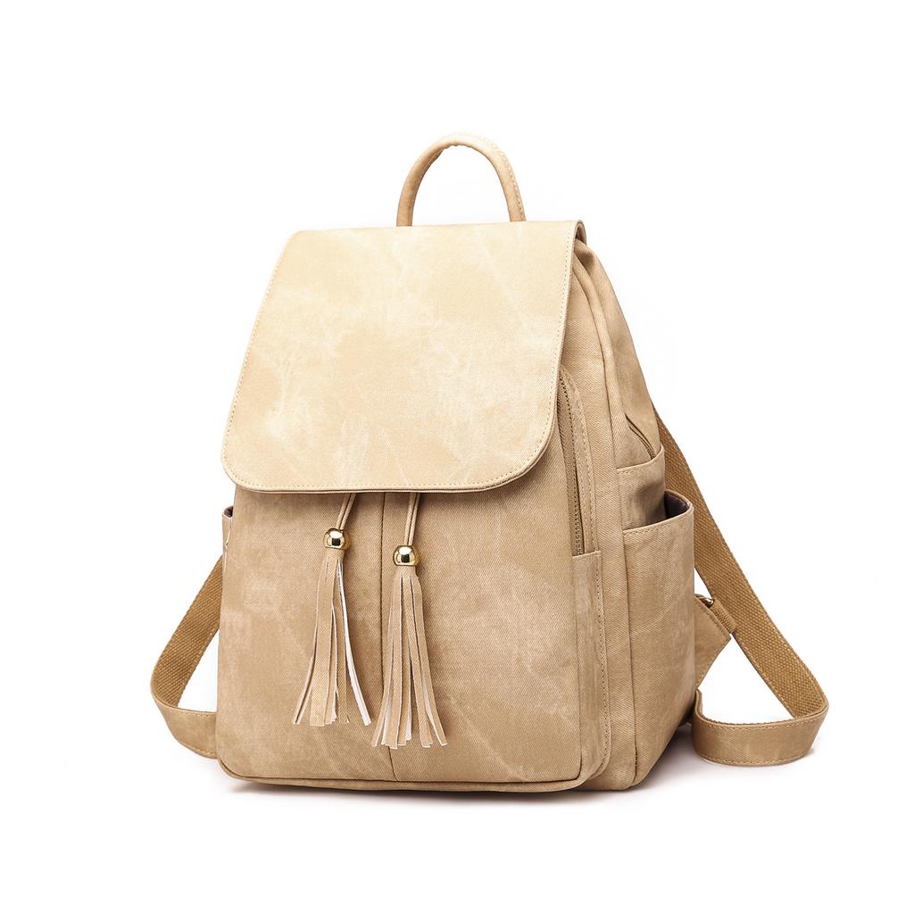 Candy Color Women's Backpack, New Large-capacity Bag, Trendy Bag, Fringed Backpack.