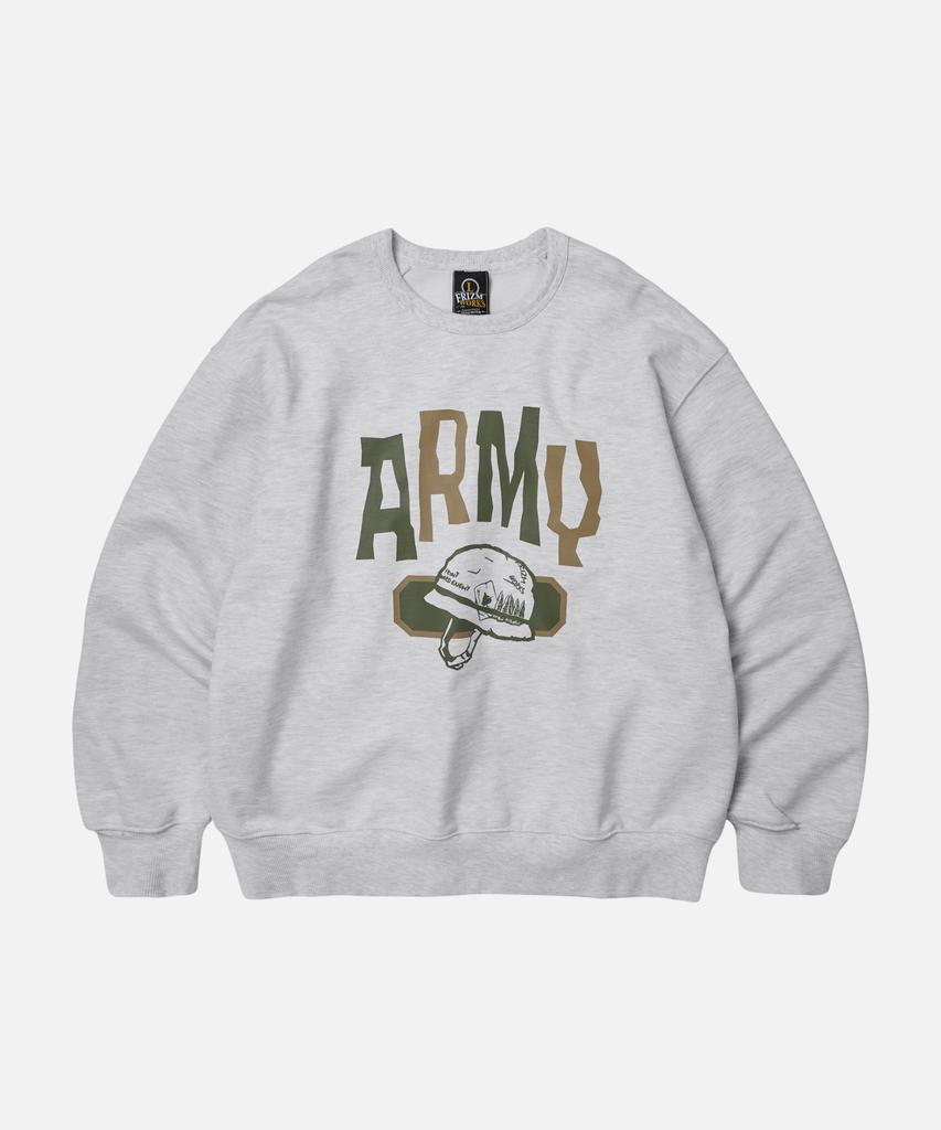 FRIZMWORKS Army Helmet Sweatshirt _ White Melange