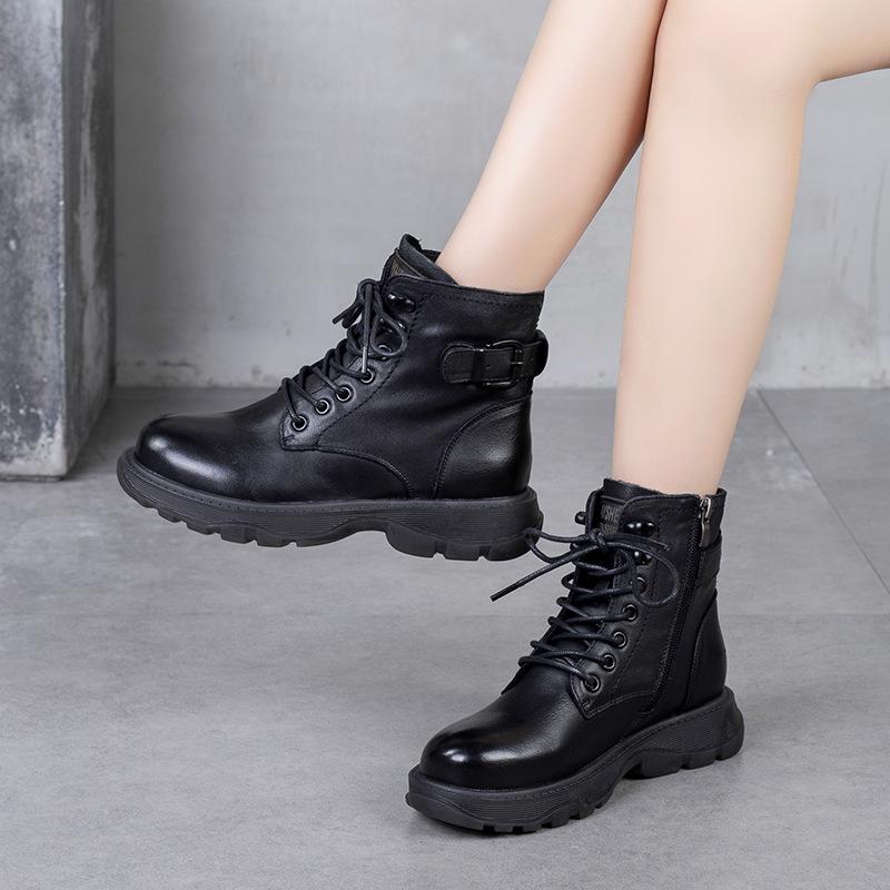 Botas de mujer Otoño y Botines de Invierno Mujeres Martin Botas Genuinas  cuero Lana Caliente Botas comprar a buen precio — entrega gratuita, reseñas  reales con fotos — Joom