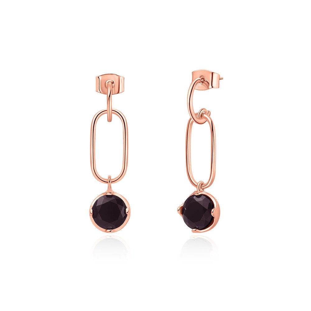 [Dieuamour] 14K Rose Gold Half Ring Earrings, Luxurious Earrings